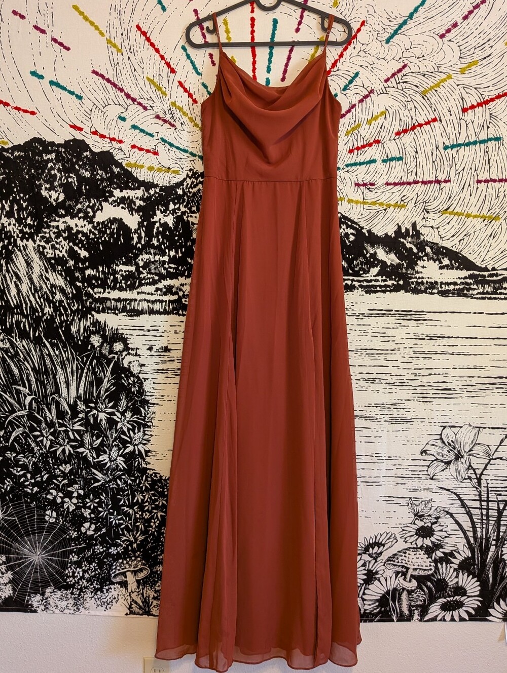 Fall Autumn Maxi Bridesmaid Dress Gown